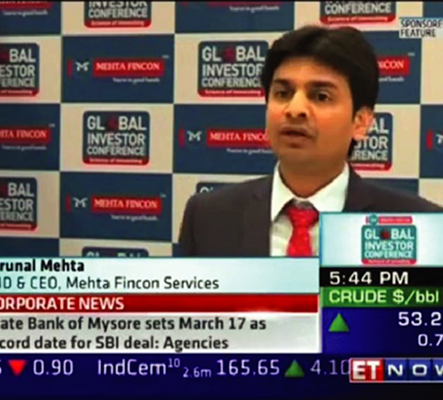 Interview with Mr. Krunal Mehta on ET NOW Channel